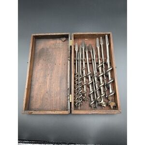 Vintage Irwin Tools 11-pc. Wood Auger Brace Bit Set Carpenter Woodworking Tool